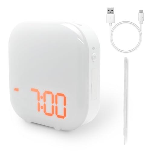 充電式・光量アップ HIKARIDEヒカリデ 光目覚まし時計 充電式 コードレス 光・振動・大音量ア...
