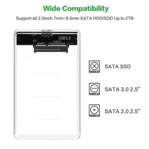 透明な 2.5インチ HDDケース USB 3...の詳細画像2