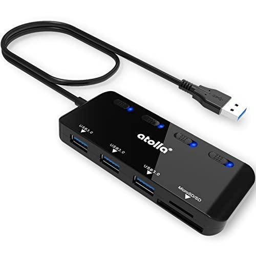 atolla SDカードリーダー USB3.0 USBハブ 5-in-1 USB3.0ポート×3+S...