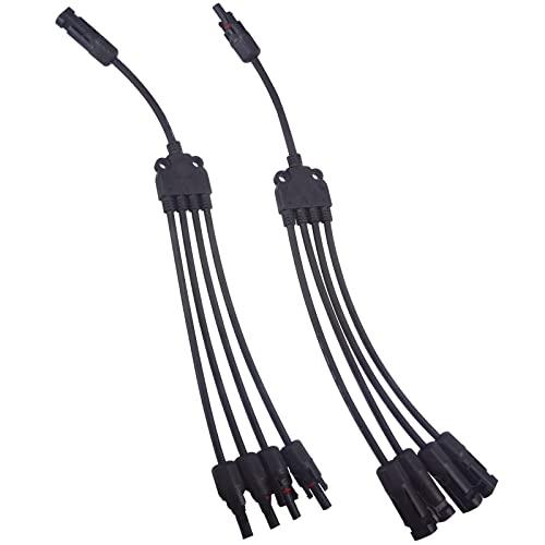 Leehitech ソーラー延長ケーブル ソーラーパネル 分岐コネクター Y字型1 to 4 M/4...