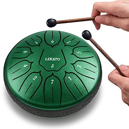 スリットドラム スチールタングドラム LEKATO 金属ドラム 11音 6インチ 打楽器 マレット ...