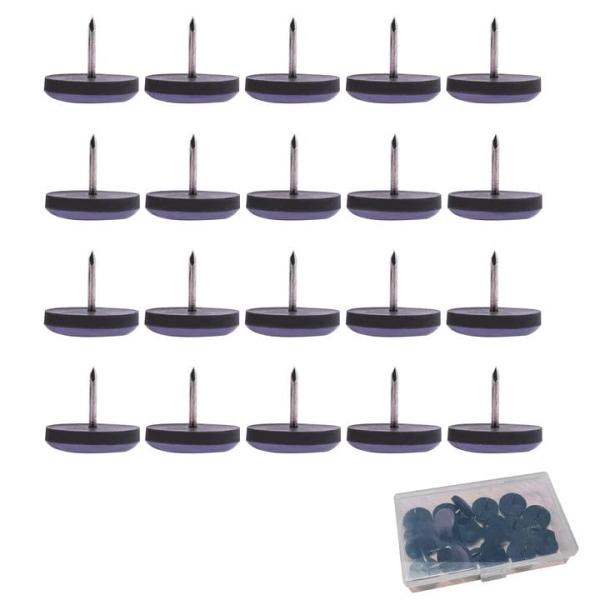 TVETE 家具スライダー 家具移動パッド ネイル付き 椅子脚カバー 滑るタイプ 20枚入り25 m...