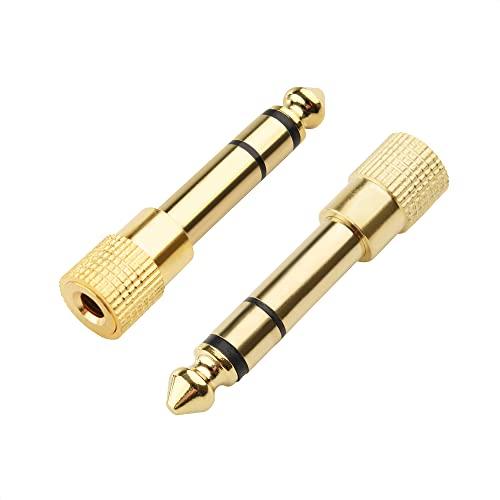 Cable Matters 2個セット3.5mm 6.35mm 変換アダプタ、ヘッドホンジャック変換...
