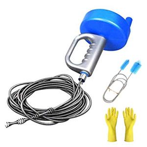 Nowest パイプクリーナー ワイヤー 10M 詰まり キッチン トイレ 洗面所 排水口 日本語説明書 ゴム手袋 フレキシブルブラシ付き (1