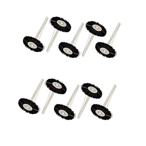 AmoYoung リューター ブラシ ロビンソンブラシ ホイール型 2.35mm軸 10個入り