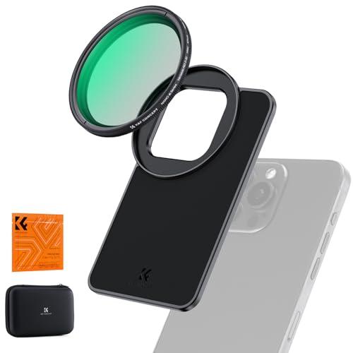 K&amp;F CONCEPT スマホレンズ ND2-32可変フィルター+磁気スマホ用フィルターケース減光量...