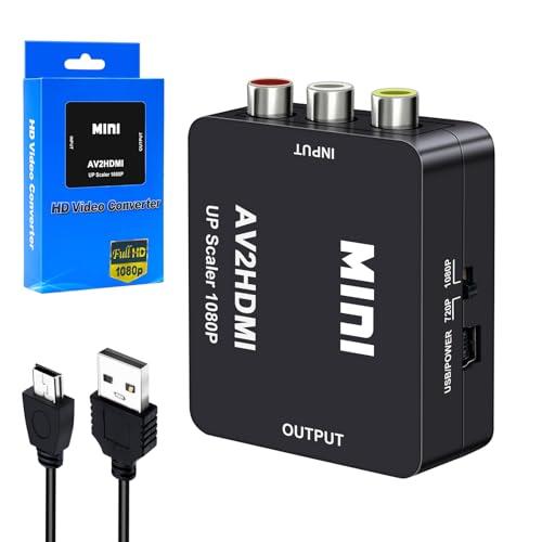 RCA to HDMI変換コンバーター AV2HDMI 変換アダプタ 音声転送 PS2/スーパーファ...