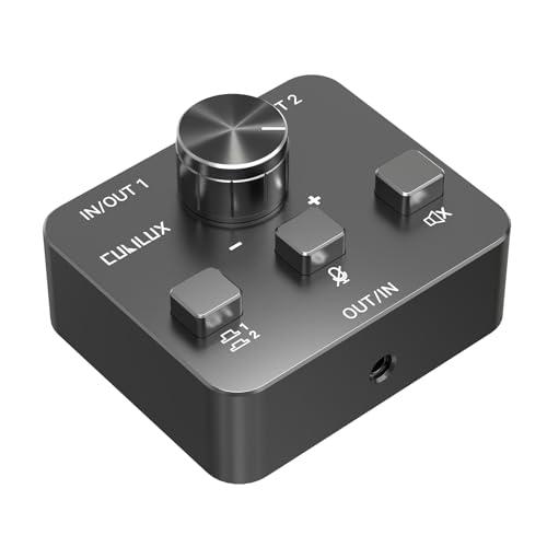Cubilux AS-J3 3.5mm ヘッドセット切替器（TRRSマイク信号対応）、双方向 2入力...