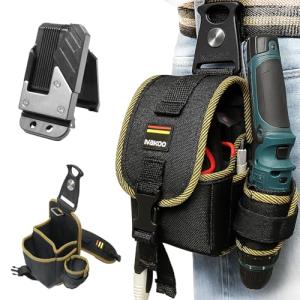 timothy 腰袋 工具差し 2段 釘袋 小物入れ セフ 工具ポーチ 着脱式工具ホルダー付き フタ取り外し可能 軽量ナイロン素材 回転式フック