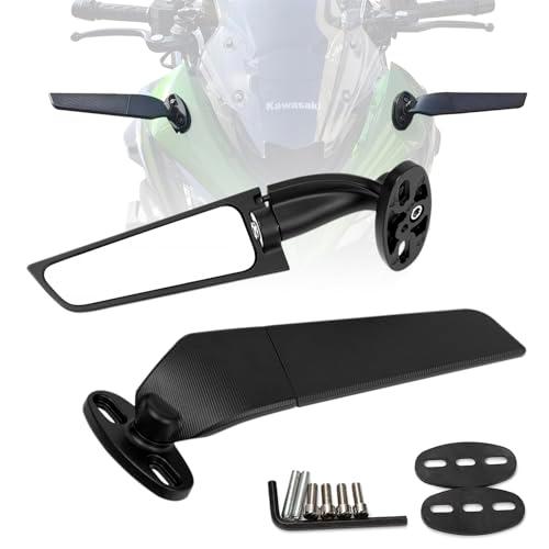 RACEAST 汎用 バイク ミラー ウイング翼型スリムカウルミラー スポーツバイク用ウイング凸型ミ...