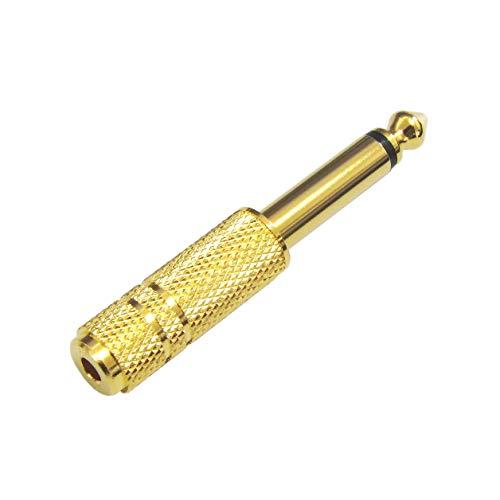 φ3.5mm ステレオミニジャックメスを⇒φ6.3mm モノラル標準プラグオス に変換 金メッキ仕様...
