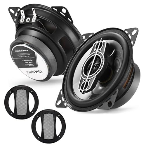 Stynxro 4インチカースピーカー 10cm 車載スピーカー 最大220W出力 同軸設計 2個 ...