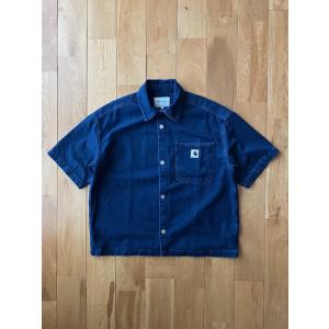 Carhartt カーハート WIP ダブリューアイピー W' SS Lovilia Shirt I031935 半袖 シャツ（BLUE）レディースM　メンズ｜akas-objet