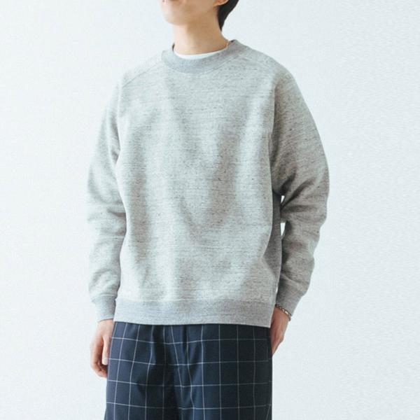 スウェット　DUAL VOICE デュアルボイス 裏起毛スウェットサイドリブラグランクルーネック 日...