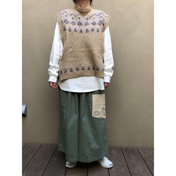 SALE ニットベスト　LIME.INC ライム  脇開きベスト（3GGジャガードニット）　(ベージ...