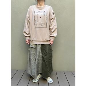 SALE LIME.INC ライムインク  両面起毛ポンチ　ワイドプルオーバー  (ベージュ/スミク...