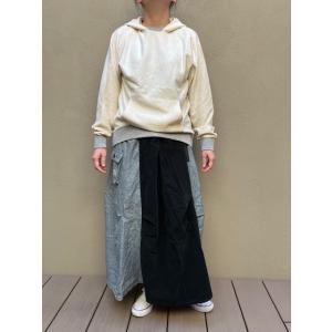 SALE LIME.INC ライムインク   ツィードｘ細コーデュロイ　タックバルーンスカート (ス...