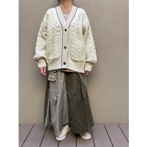 SALE LIME.INC ライムインク  ケーブル編み スポンディッシュカーディガン   (アイボ...