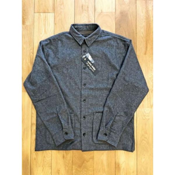 SALE シャツ　modem design モデムデザイン　ウール　シャツジャケット（チャコール/グ...