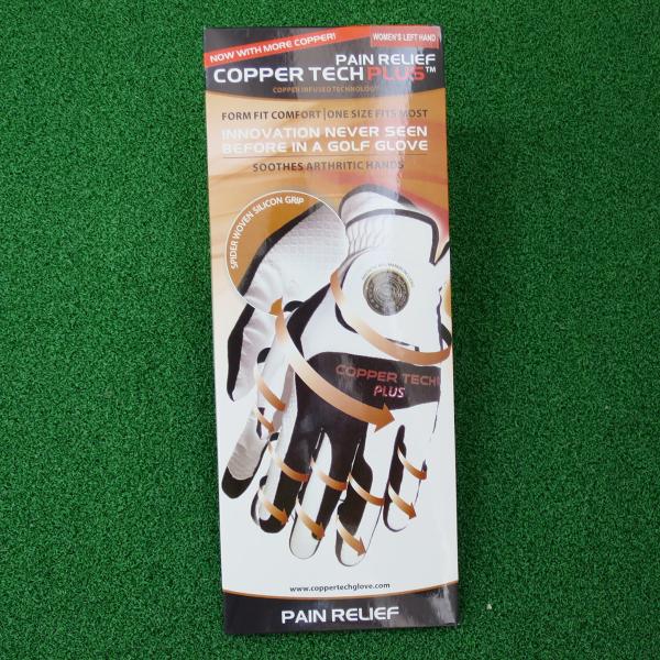 【驚異のカパー効果！】特価 CopperTec ゴルフグローブ BK/WH フリーサイズ（17〜20...