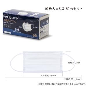 マスク 不織布 白 3層 6mm平ゴム 10枚...の詳細画像3