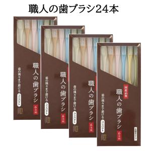 歯ブラシ  磨きやすい 職人の歯ブラシ 小さめヘッド ハブラシ 歯磨き 歯みがき 送料無料メール便  先細 歯の隅々まで磨ける 日本製 お得 ２４本（６本組ｘ4箱）｜akashiastyle