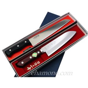 青紙スーパー ステン割込 三徳包丁 165mm 水牛八角柄 プレゼント