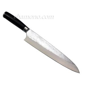 佐治作 包丁 牛刀 VG10 黒染めダマスカス 210mm 黄鹿角柄 越前打刃物