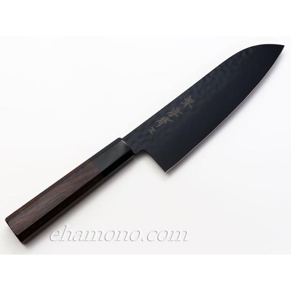 堺孝行　黒影三徳170　Ｖ金10号鎚目フッ素加工和式包丁