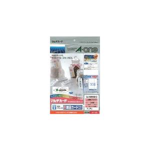 A-one エーワン マルチカード 各種プリンタ兼用紙 白無地 A4判 30面 単語カードサイズ 穴...