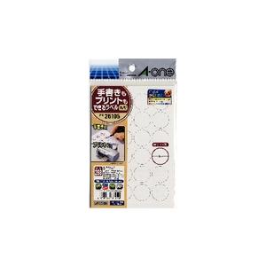 A-one エーワン 手書きもプリントもできるラベル はがきサイズ 丸型24