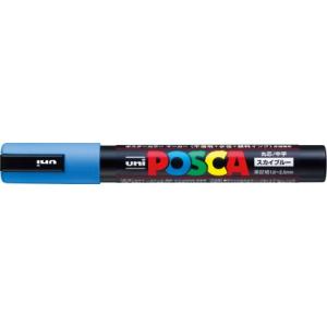サインペン 三菱鉛筆 uni ポスカ ナチュラルカラー 中字丸芯 スカイブルー PC-5M