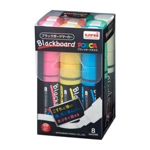 サインペン 三菱鉛筆 uni ブラックボードポスカ 太字角芯 8色セット PCE-250-8K 8C