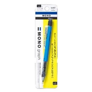 シャープペンシル トンボ TOMBOW モノ消しゴム搭載シャープペンシル MONO graph 0.5mm ネオンカラー ネオンブルー DPA-134B
