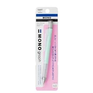 シャープペンシル トンボ TOMBOW モノ消しゴム搭載シャープペンシル MONO graph 0.5mm パステルカラー ミントグリーン DPA-136C