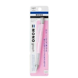 シャープペンシル トンボ TOMBOW モノ消しゴム搭載シャープペンシル MONO graph 0.5mm パステルカラー サクラピンク DPA-136E