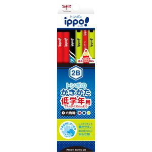鉛筆 トンボ鉛筆 TOMBOW ippo! 低学年用かきかたえんぴつ（六角）硬度2B 12本入り（かきかた鉛筆 11本、丸付け用赤鉛筆 1本）MP-SKRM04-2B｜akatsuka-bs