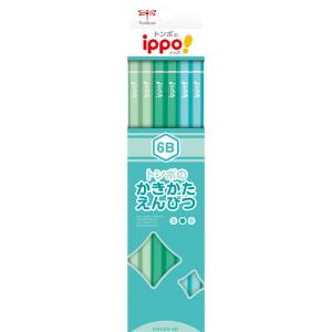 鉛筆 トンボ鉛筆 TOMBOW ippo! かきかたえんぴつ 12本入り 硬度6B KB-KPN04-6B