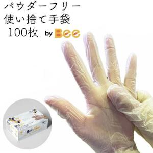 使い捨て PVC手袋 Mサイズ 100枚 ビニール手袋 ポリ塩化ビニール 作業用手袋 業務用手袋 ラテックスアレルギー パウダーフリー 施設 学校 会社 職場｜akatsukijp