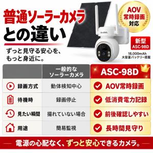 ソーラー防犯カメラ AOV常時録画 屋外用 W...の詳細画像2