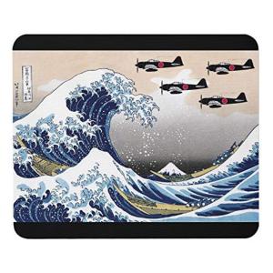 零戦と葛飾北斎の『 神奈川沖浪裏 』のマウスパッド：フォトパッド（日本の戦闘機シリーズ）｜akd-shop