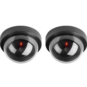 Yokosoダミーカメラ 監視 カメラ 屋外屋内ドームカメラ 点滅する赤いLEDライトを使って（ブラック）、（2パック）｜akd-shop