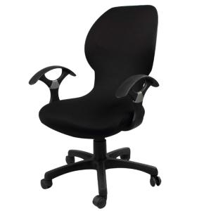 オフィスチェアカバー 事務椅子 カバー 回転座椅子背もたれ カバー 着脱可能 ブラック｜akd-shop
