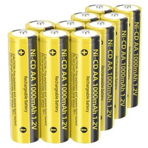 PKCELL ニカド電池 単3形 1.2V ニッカド 充電電池 NICD AA1000mAh (10本組)｜akd-shop
