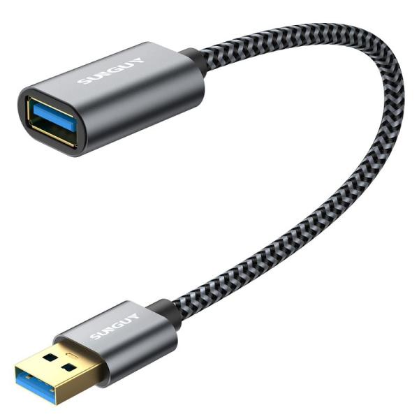 USB 3.0 延長ケーブル 0.3M SUNGUY 金メッキコネクタ 5Gbps高速データ転送 U...