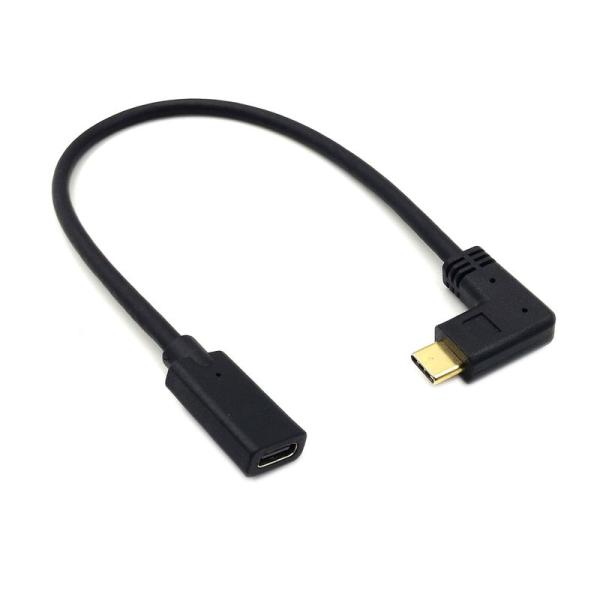 Poyiccot USB Type C 延長ケーブル 30cm L字 usb-c 延長 90度 US...