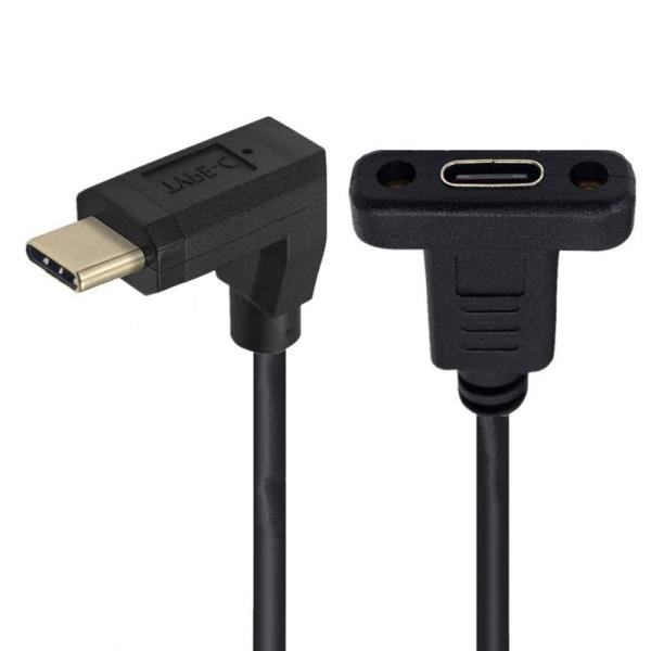 NFHK 90度 上下角度 USB-C USB 3.1 Type C オス-メス 延長データケーブル...