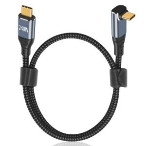 Poyiccot USB C L字 短いケーブル 50cm 240W/5A 急速充電 /USB2.0規格/ PD 3.1 対応USB-C ＆