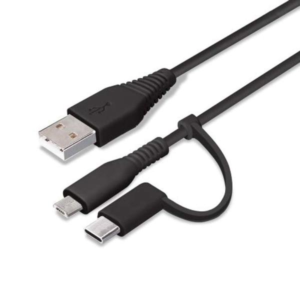 iCharger PG-CMC01M03BK(ブラック) 変換コネクタ付き 2in1 USBケ-ブル...
