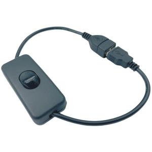 CNCTWO(コネクトツー) USB電源 ON-OFFスイッチ付き 延長ケーブル 5V/2A 30cm USBケーブル(オス/メス) LED｜akd-shop